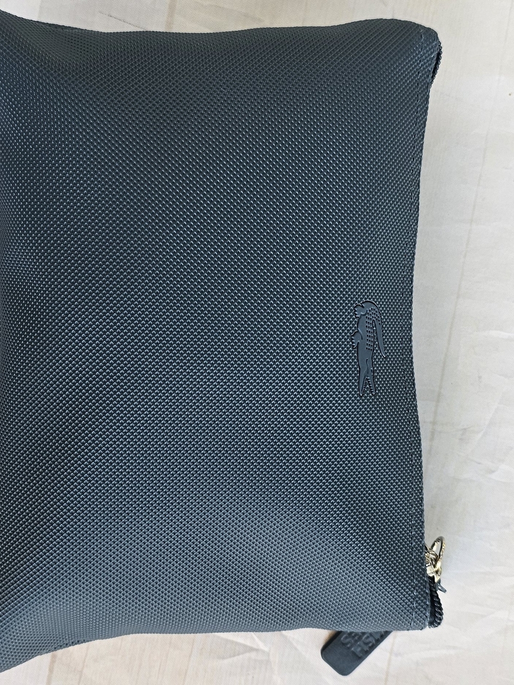 Lacoste Textured Dark Blue Toiletry Pouch with Logo